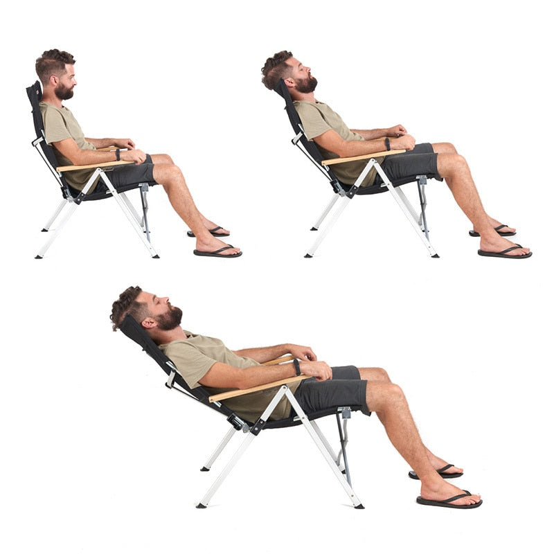 Strong Foldable Beach Chair with Adjustable Backrest by HitMyNeed