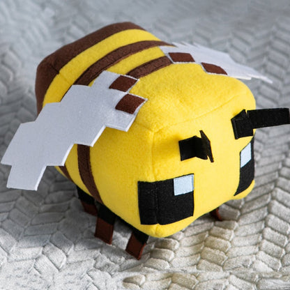 Stuffed Bumble Bee Plush Toy - 20 cm Pixel Design by HitMyNeed