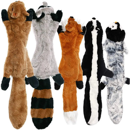 Stuffingless Squeaky Animal Dog Toy with Crinkle by HitMyNeed