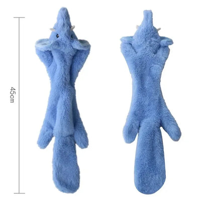 Stuffingless Squeaky Animal Dog Toy with Crinkle elephant by HitMyNeed