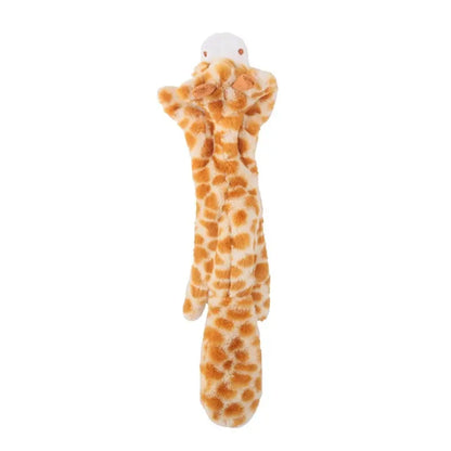 Stuffingless Squeaky Animal Dog Toy with Crinkle giraffe by HitMyNeed