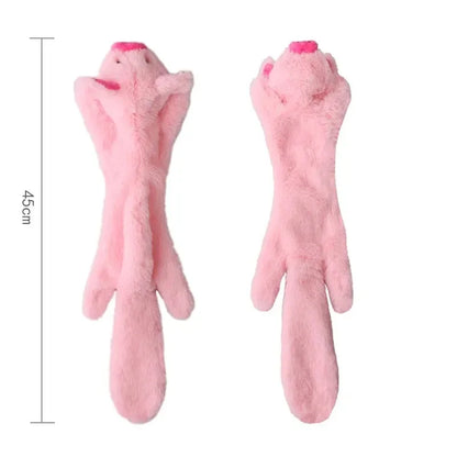 Stuffingless Squeaky Animal Dog Toy with Crinkle pig by HitMyNeed