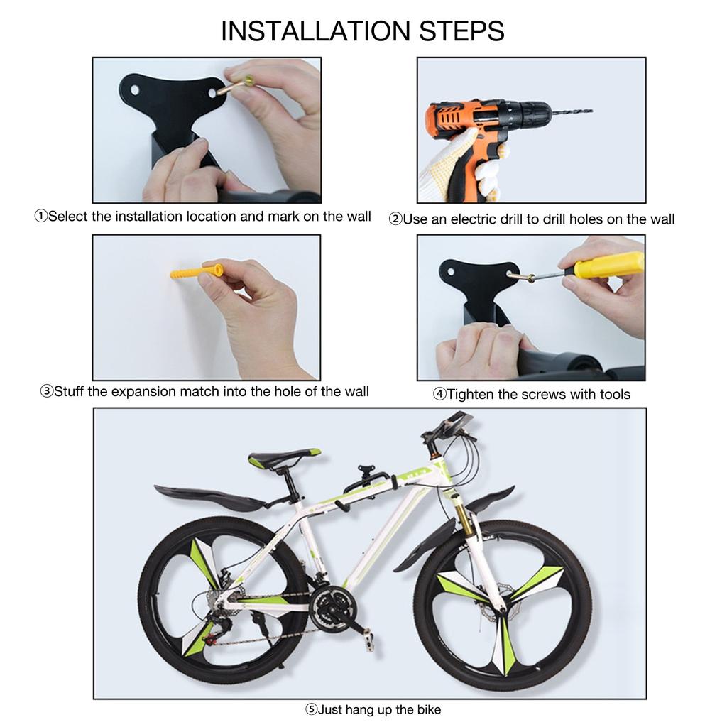 Sturdy Wall Mount Bicycle Hook with 360° Bracket by HitMyNeed