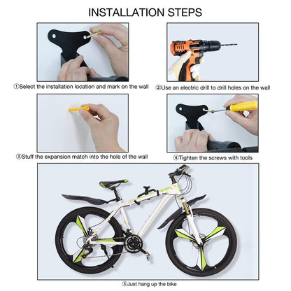 Sturdy Wall Mount Bicycle Hook with 360° Bracket by HitMyNeed