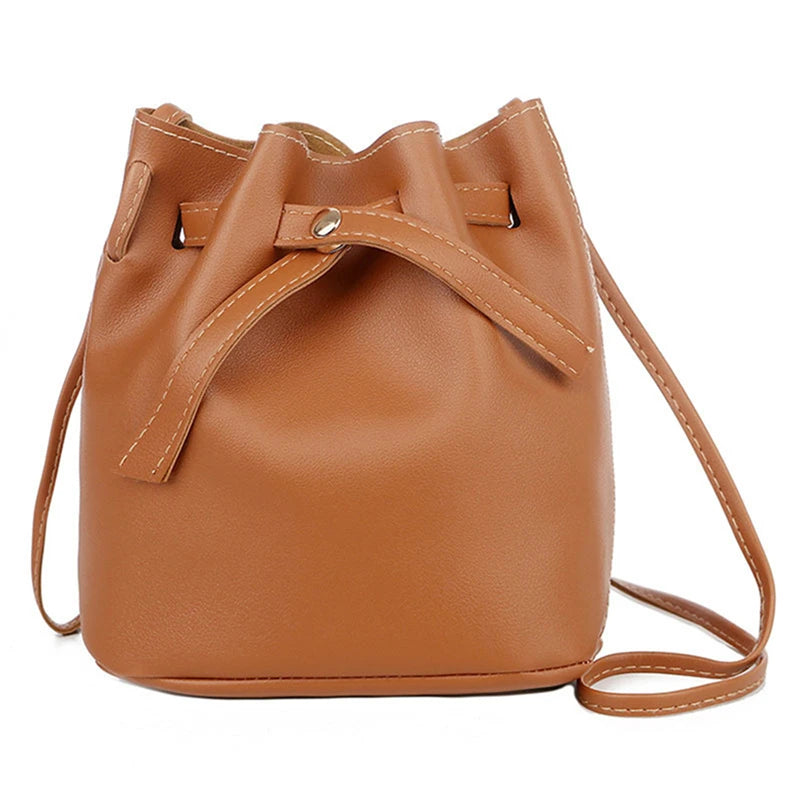 Stylish Crossbody Drawstring Bag for Everyday Use brown-2 by HitMyNeed