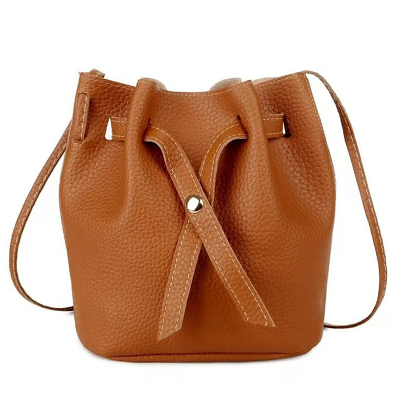 Stylish Crossbody Drawstring Bag for Everyday Use brown-3 by HitMyNeed