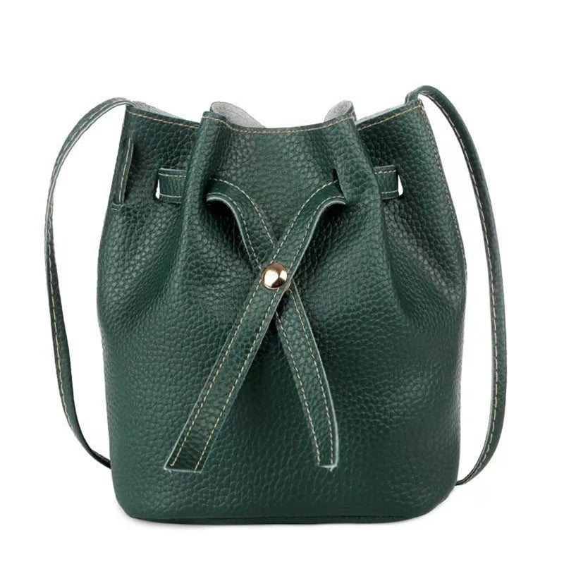 Stylish Crossbody Drawstring Bag for Everyday Use dark-green-2 by HitMyNeed