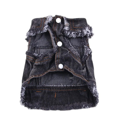 Stylish Denim Dog Jacket with Easy Snap Closure by HitMyNeed