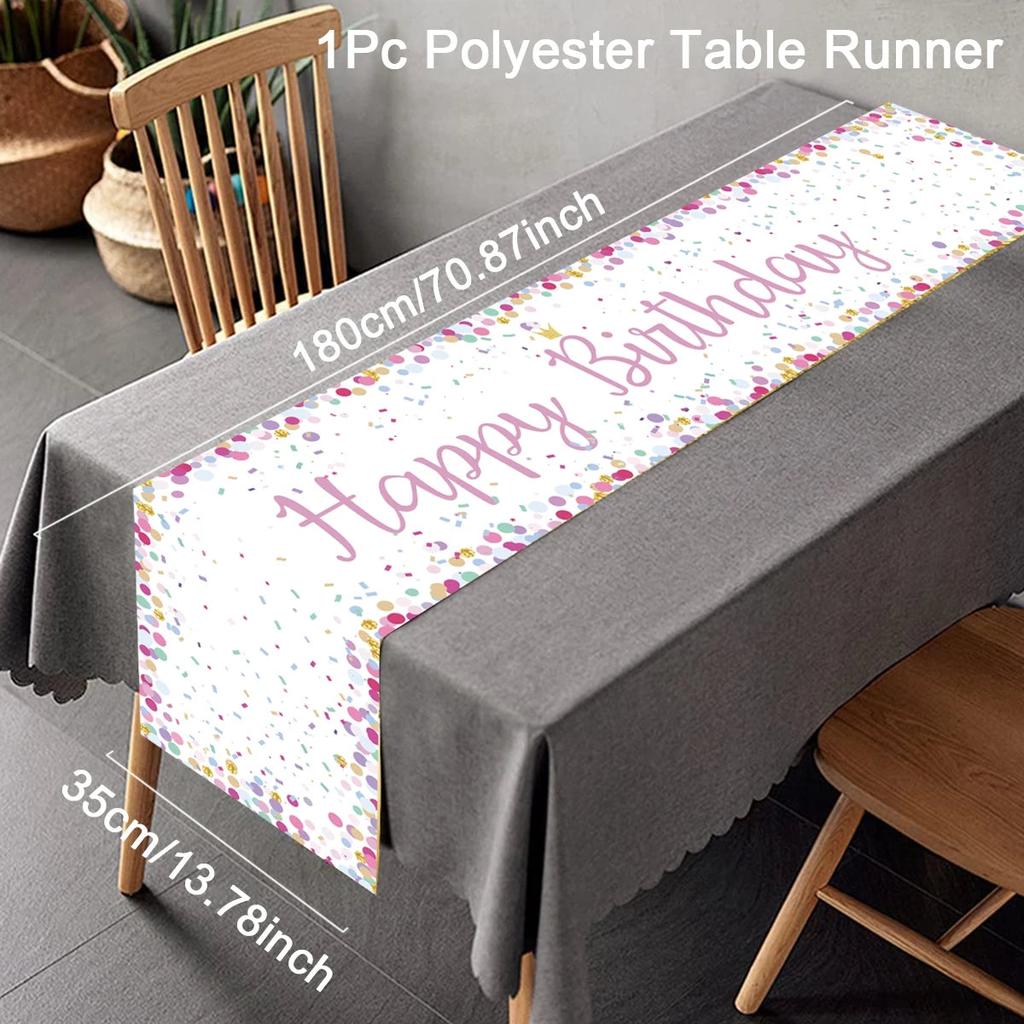 Stylish Happy Birthday Table Runner 180 x 35cm 1.0 by HitMyNeed