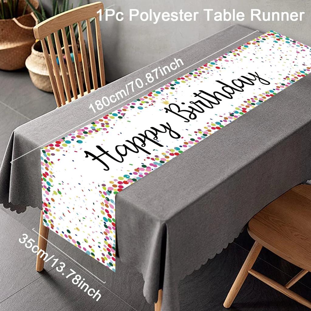 Stylish Happy Birthday Table Runner 180 x 35cm 2.0 by HitMyNeed