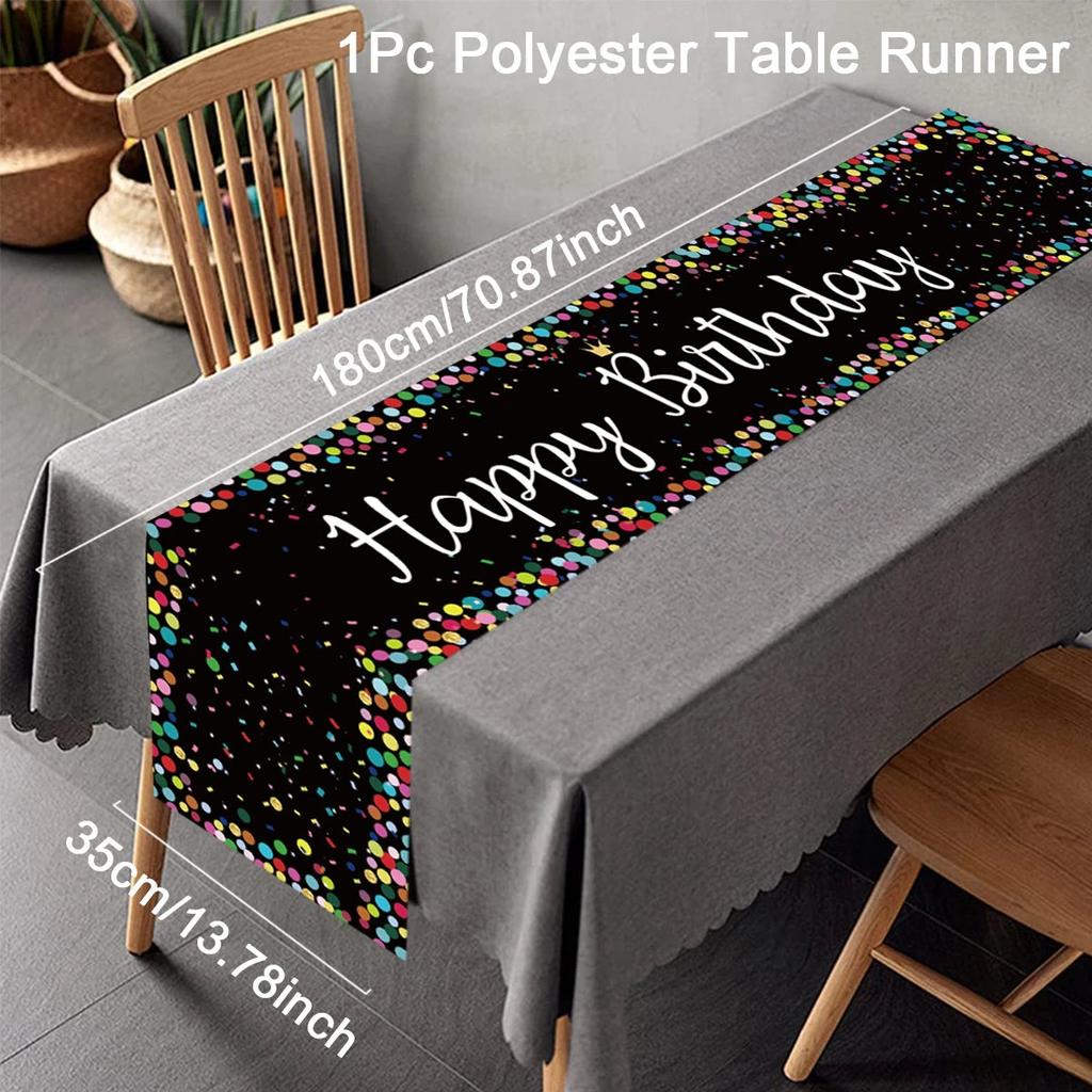 Stylish Happy Birthday Table Runner 180 x 35cm 3.0 by HitMyNeed