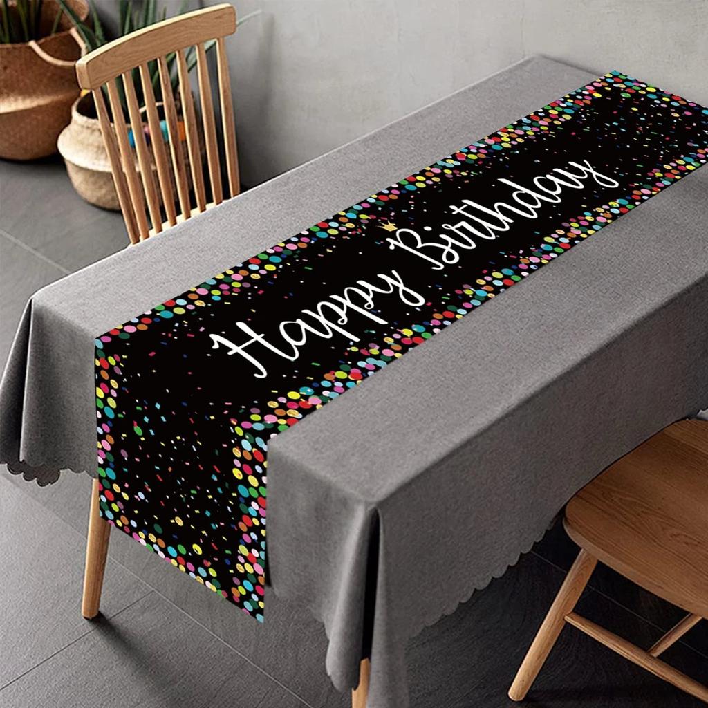 Stylish Happy Birthday Table Runner 180 x 35cm by HitMyNeed