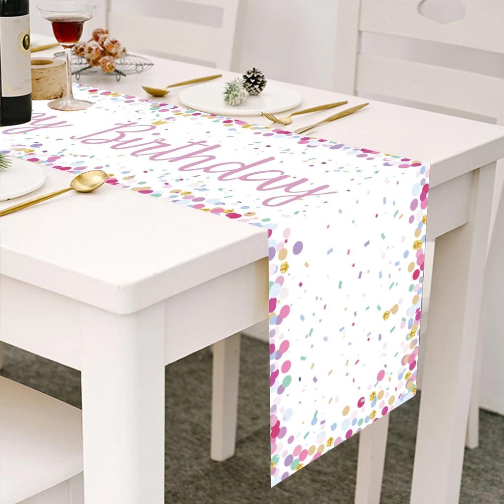 Stylish Happy Birthday Table Runner 180 x 35cm by HitMyNeed