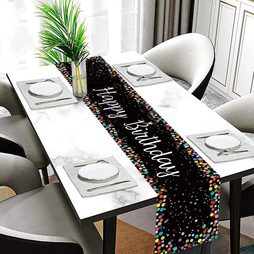 Stylish Happy Birthday Table Runner 180 x 35cm by HitMyNeed