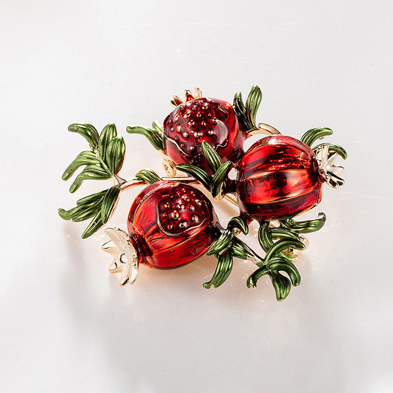 Stylish Metal Pomegranate Enamel Brooch Pin by HitMyNeed