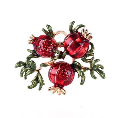 Stylish Metal Pomegranate Enamel Brooch Pin by HitMyNeed