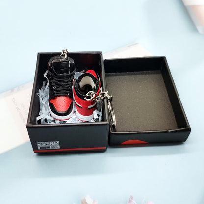 Stylish Sneakers Keychain Set for Sneaker Lovers no-box red-black by HitMyNeed
