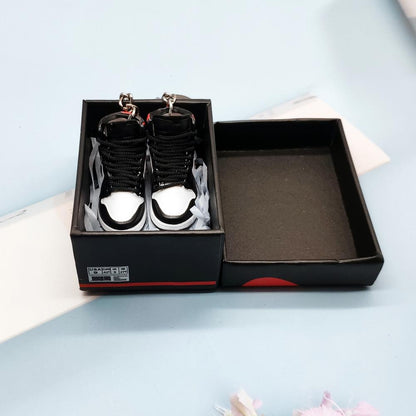 Stylish Sneakers Keychain Set for Sneaker Lovers pair-with-box black by HitMyNeed