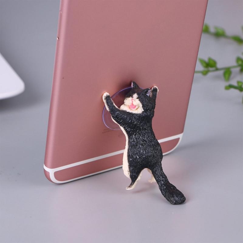 Suction Cat Phone Holder with Mini Stand black-cat by HitMyNeed