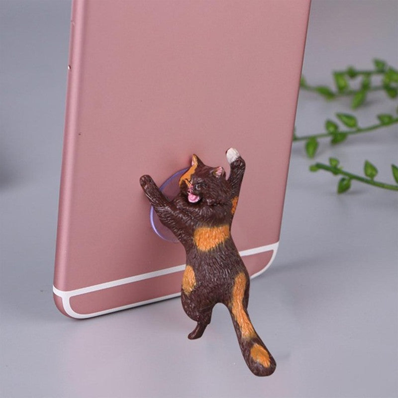 Suction Cat Phone Holder with Mini Stand flower-cat by HitMyNeed