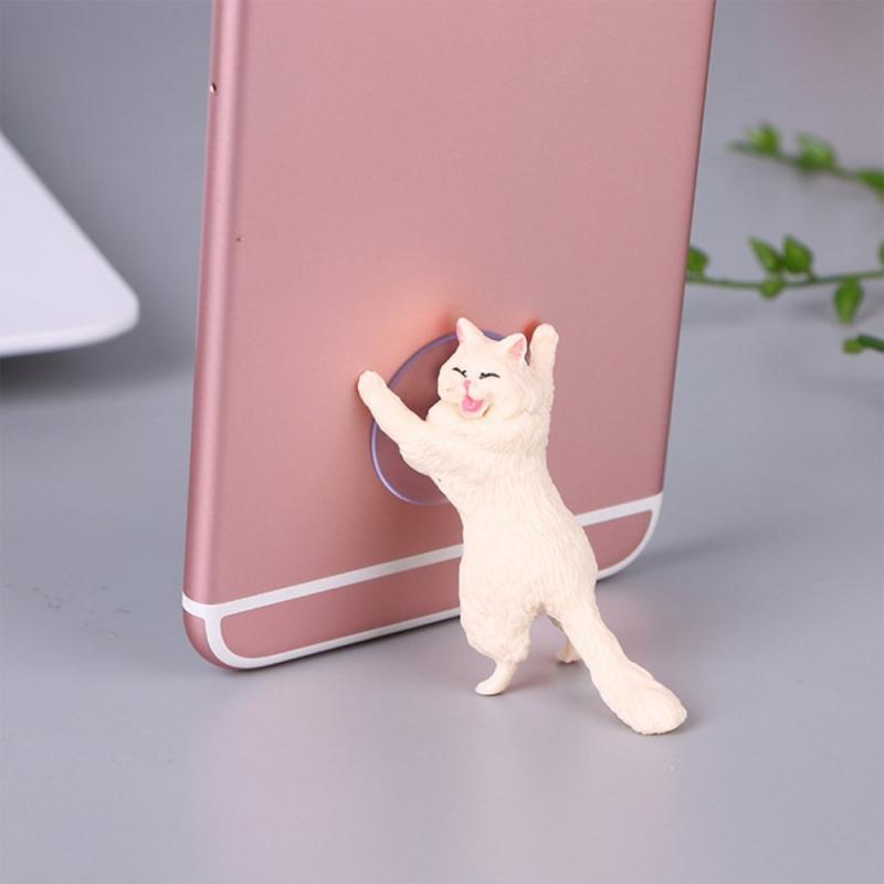 Suction Cat Phone Holder with Mini Stand white-cat by HitMyNeed
