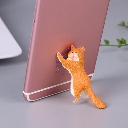 Suction Cat Phone Holder with Mini Stand yellow-cat by HitMyNeed
