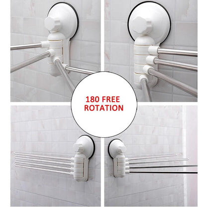 Suction Fit Swivel Bathroom Towel Rack by HitMyNeed