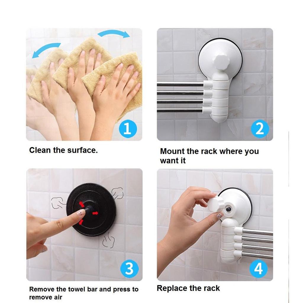 Suction Fit Swivel Bathroom Towel Rack by HitMyNeed
