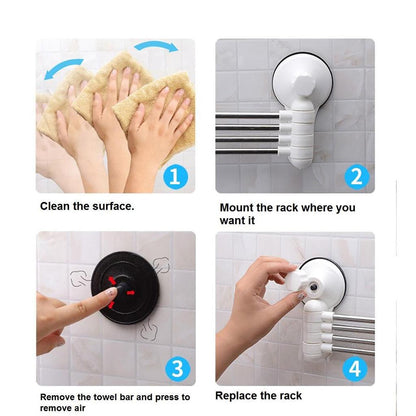 Suction Fit Swivel Bathroom Towel Rack by HitMyNeed