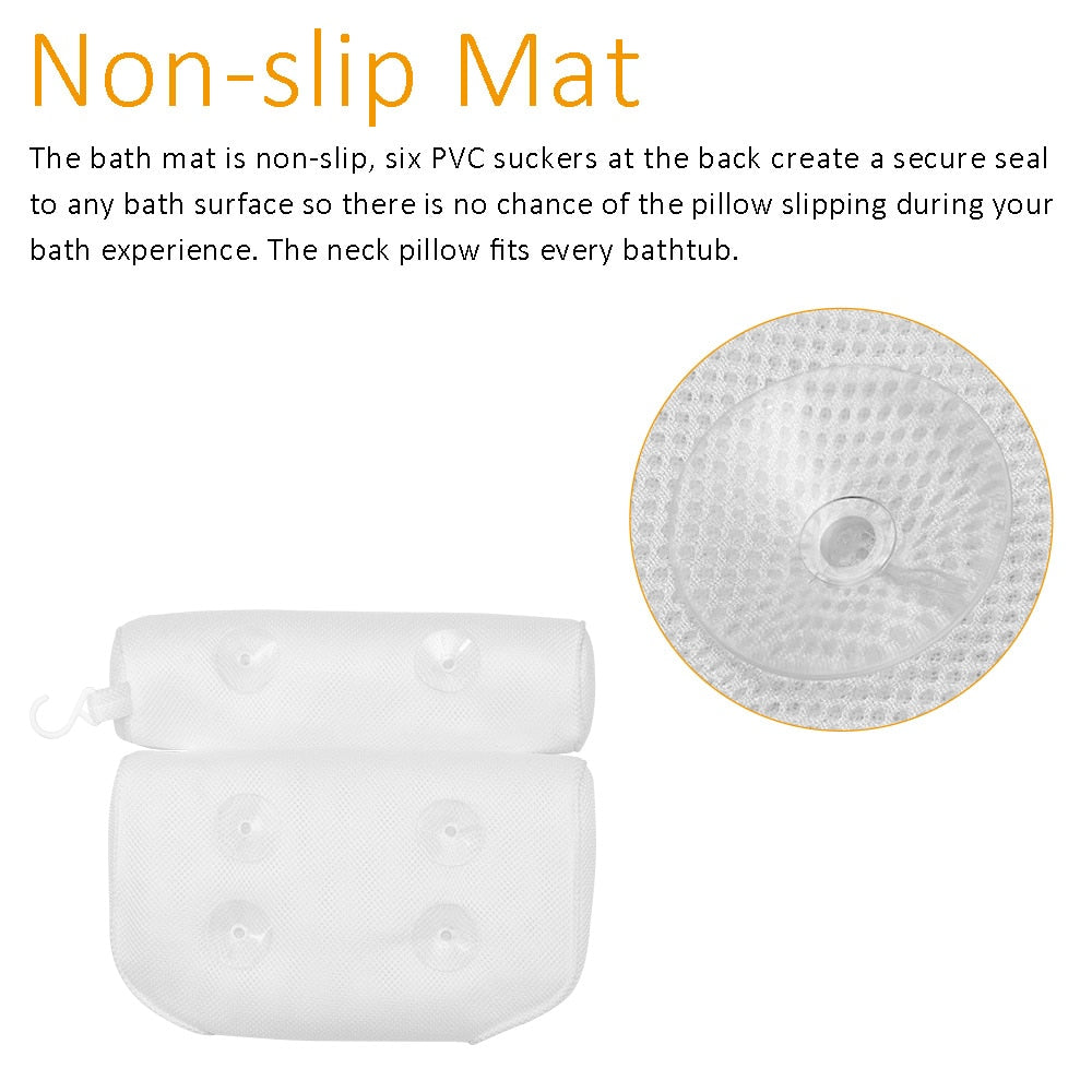 Suction Mount Bath Pillow for Comfortable Soaking by HitMyNeed