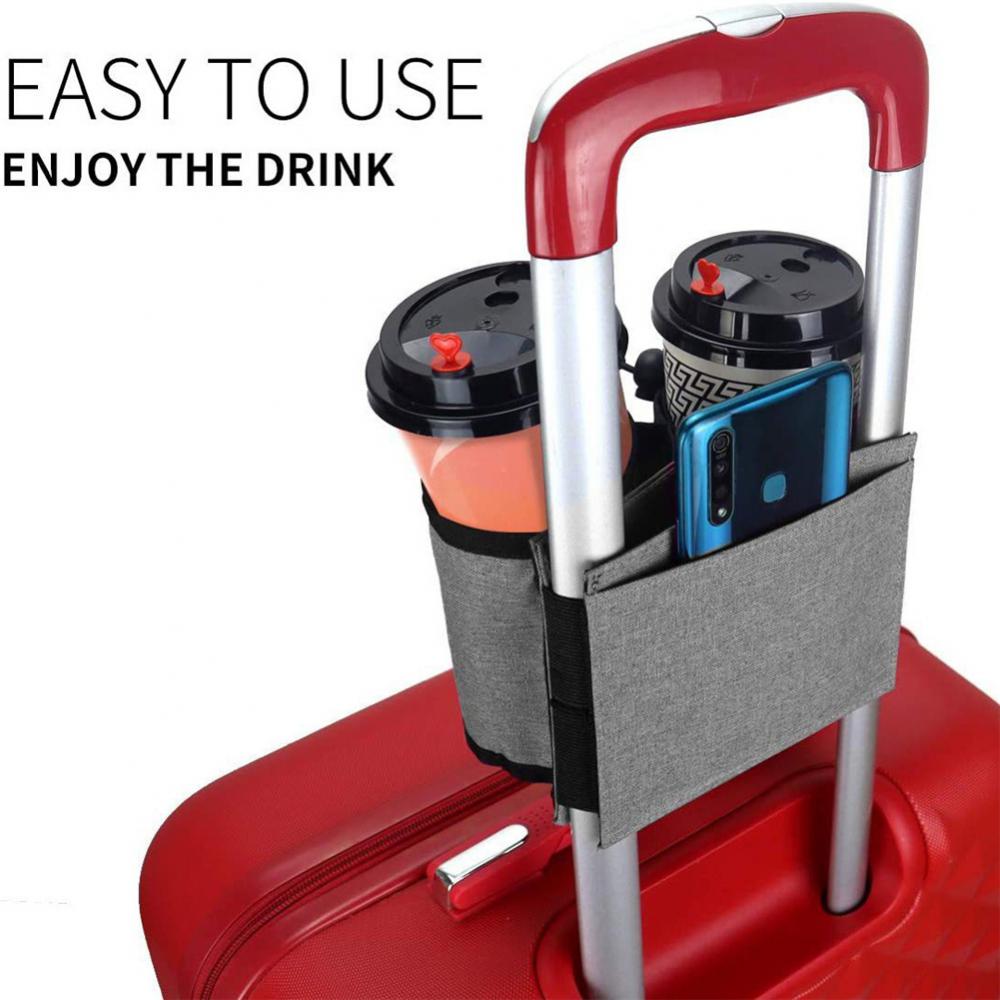 Suitcase Cup Holder with Back Pocket Organizer by HitMyNeed