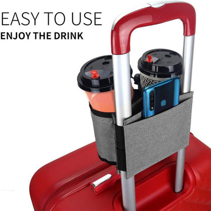 Suitcase Cup Holder with Back Pocket Organizer by HitMyNeed