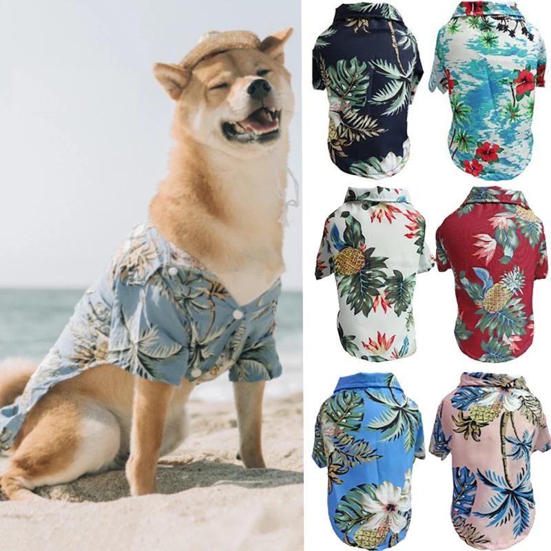 Summer Aloha Print Dog Shirt by HitMyNeed
