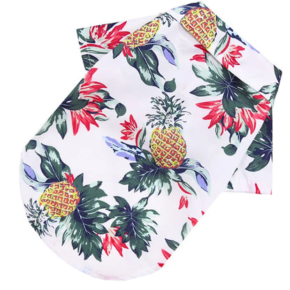 Summer Aloha Print Dog Shirt white-pineapple s by HitMyNeed