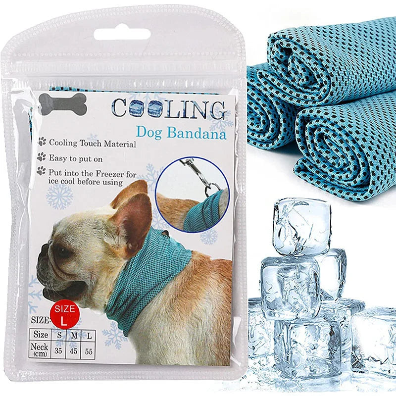 Summer Cooling Dog Bandana Collar with Leash Hole l by HitMyNeed