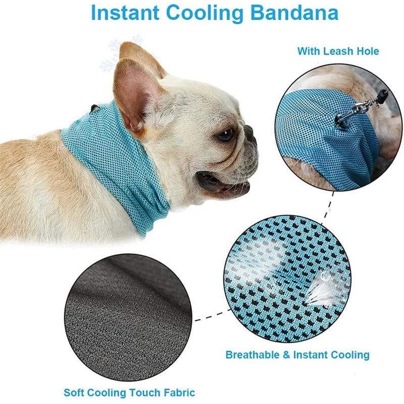 Summer Cooling Dog Bandana Collar with Leash Hole m by HitMyNeed