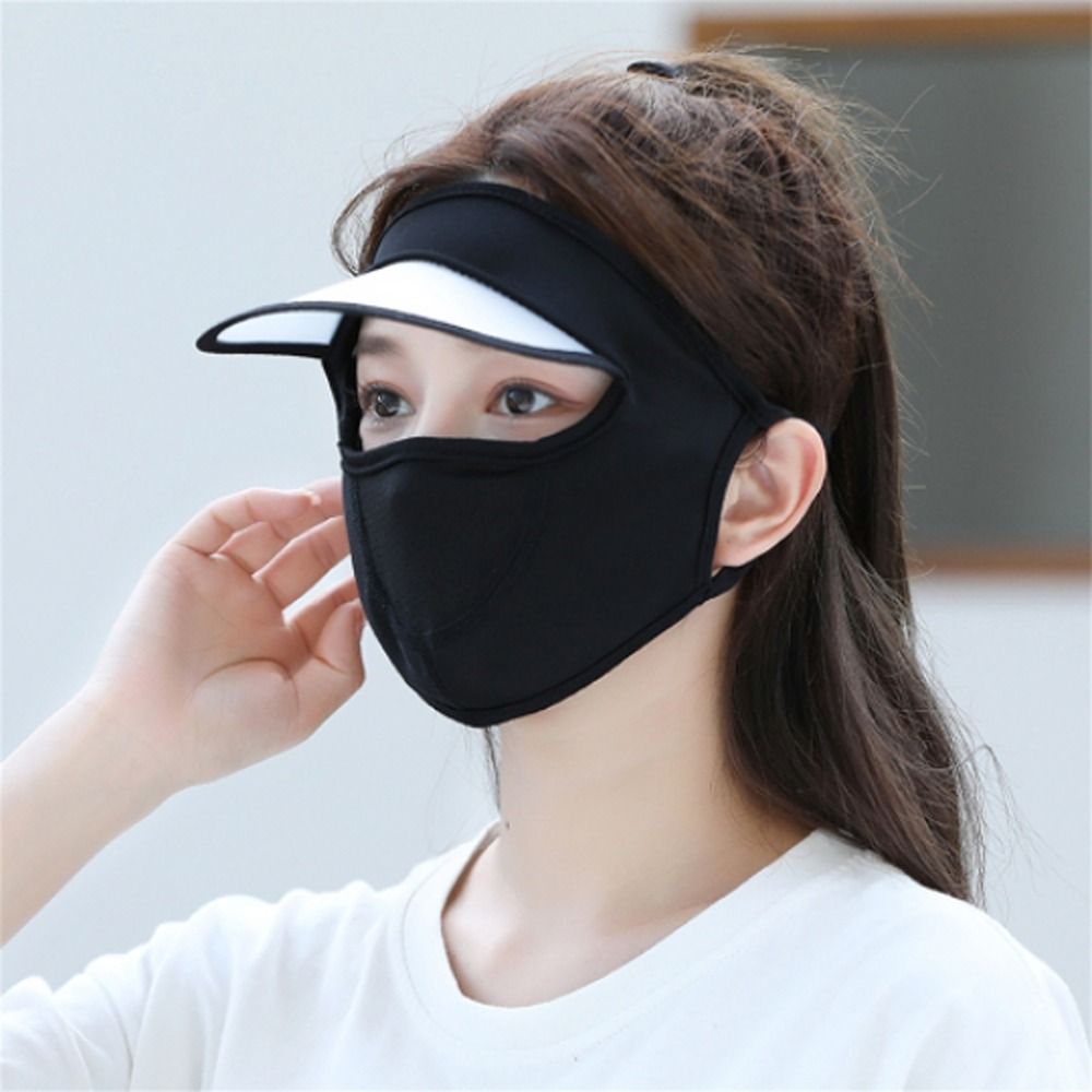 Summer Ice Silk UV Face Cover with Brim by HitMyNeed