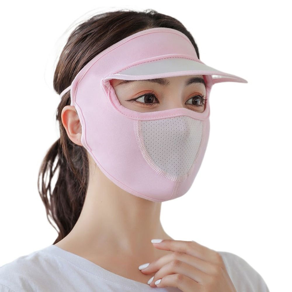 Summer Ice Silk UV Face Cover with Brim 1pcs-c by HitMyNeed