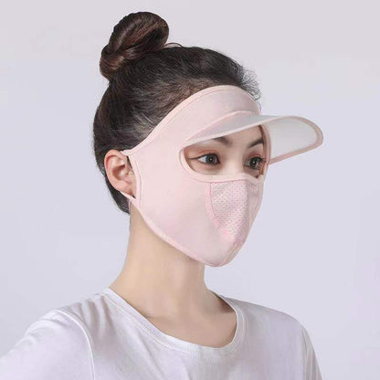 Summer Ice Silk UV Face Cover with Brim 1pcs-e by HitMyNeed
