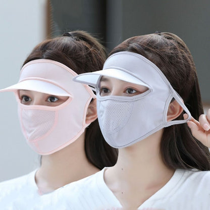 Summer Ice Silk UV Face Cover with Brim by HitMyNeed