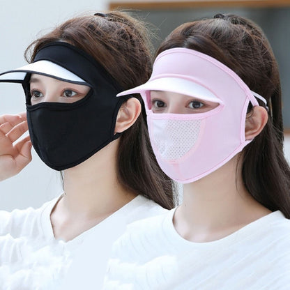 Summer Ice Silk UV Face Cover with Brim by HitMyNeed