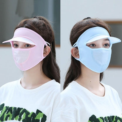 Summer Ice Silk UV Face Cover with Brim by HitMyNeed