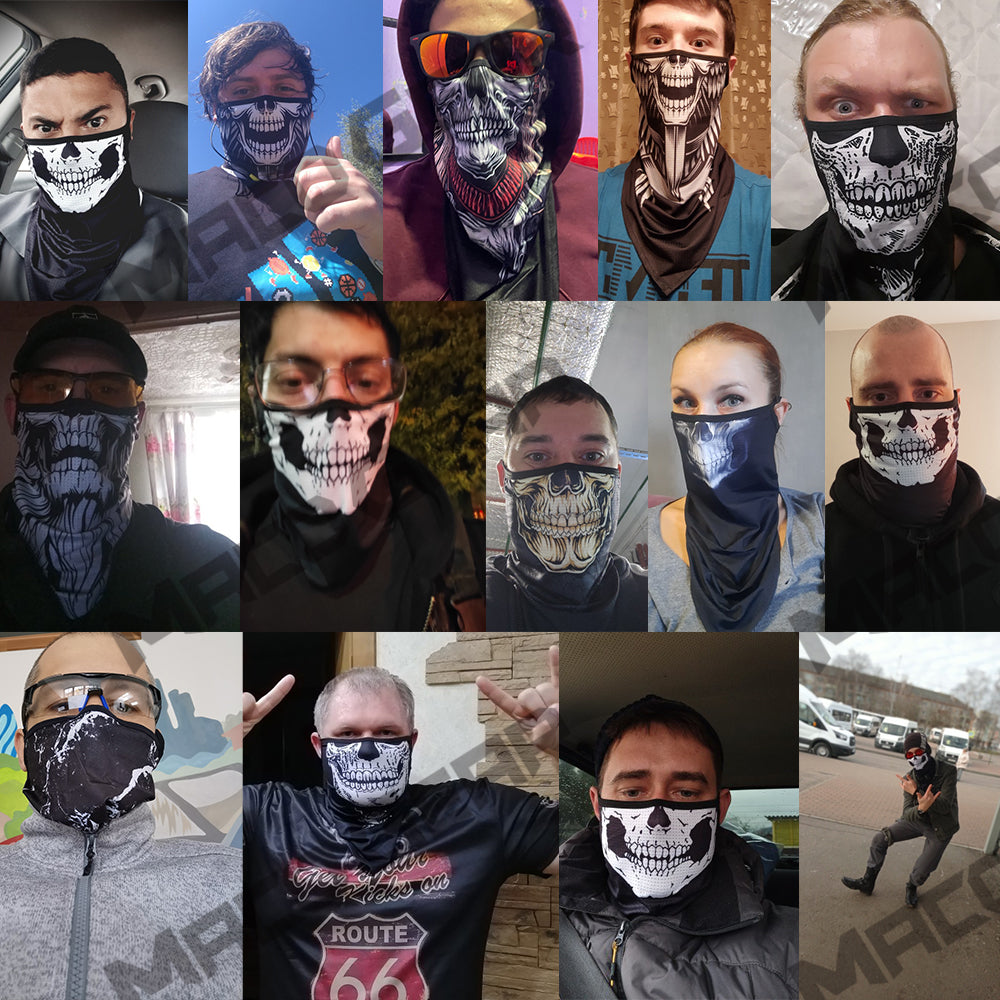 Summer Skull Bandana Face Mask for Outdoor Sports by HitMyNeed