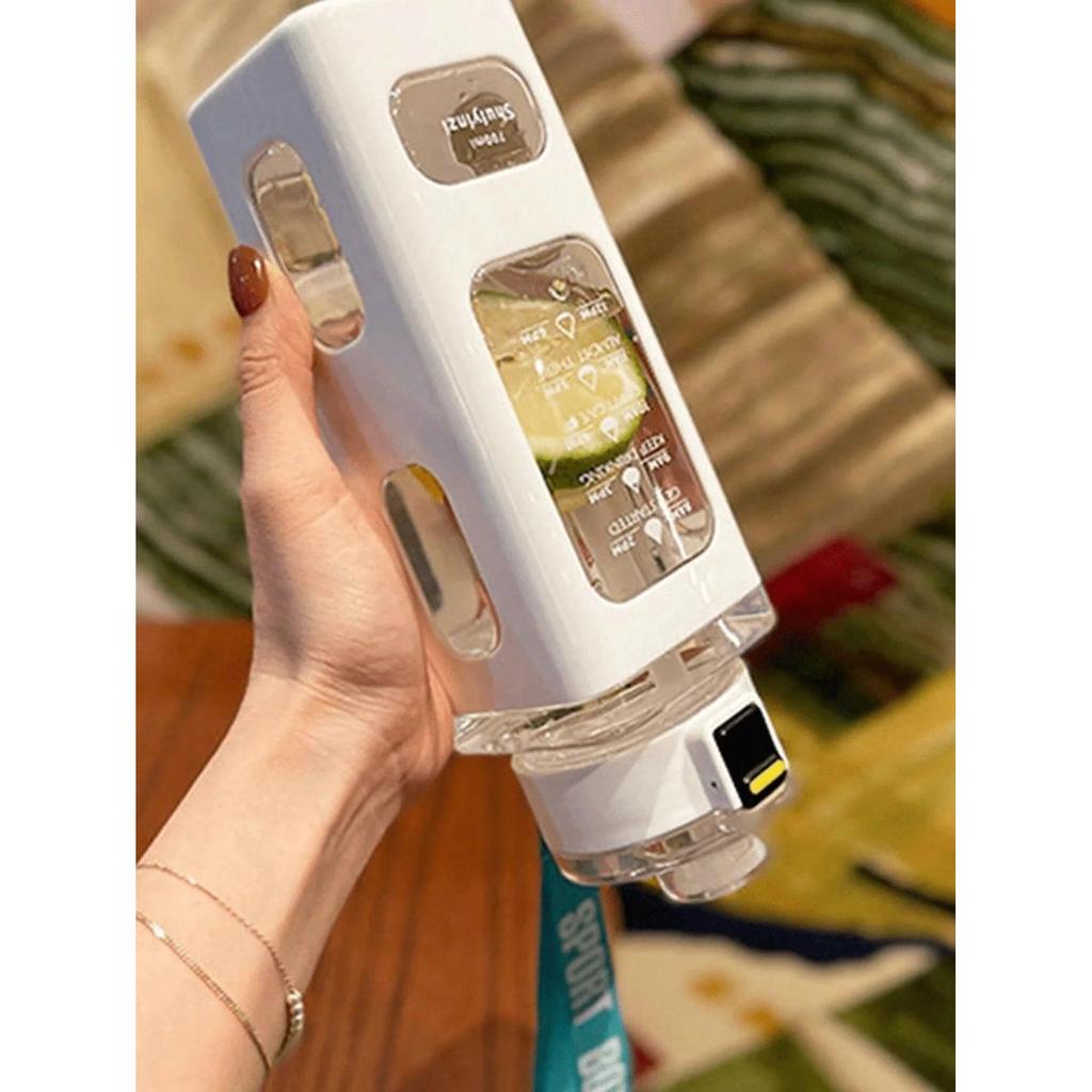 Summer Sports Square Water Bottle with Straw by HitMyNeed