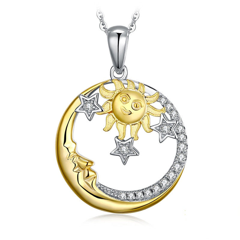 Sun and Moon Sterling Silver Pendant by HitMyNeed