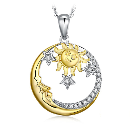 Sun and Moon Sterling Silver Pendant by HitMyNeed
