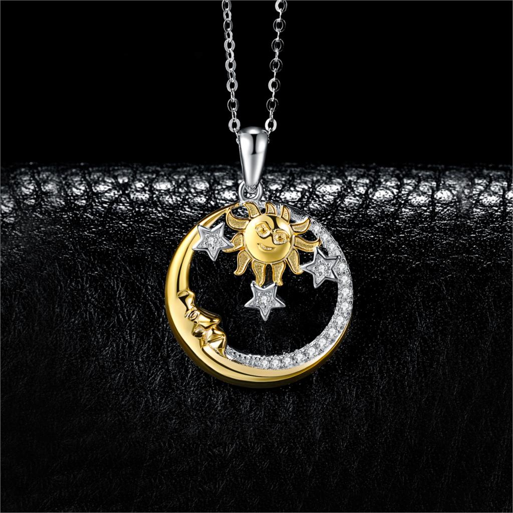Sun and Moon Sterling Silver Pendant by HitMyNeed