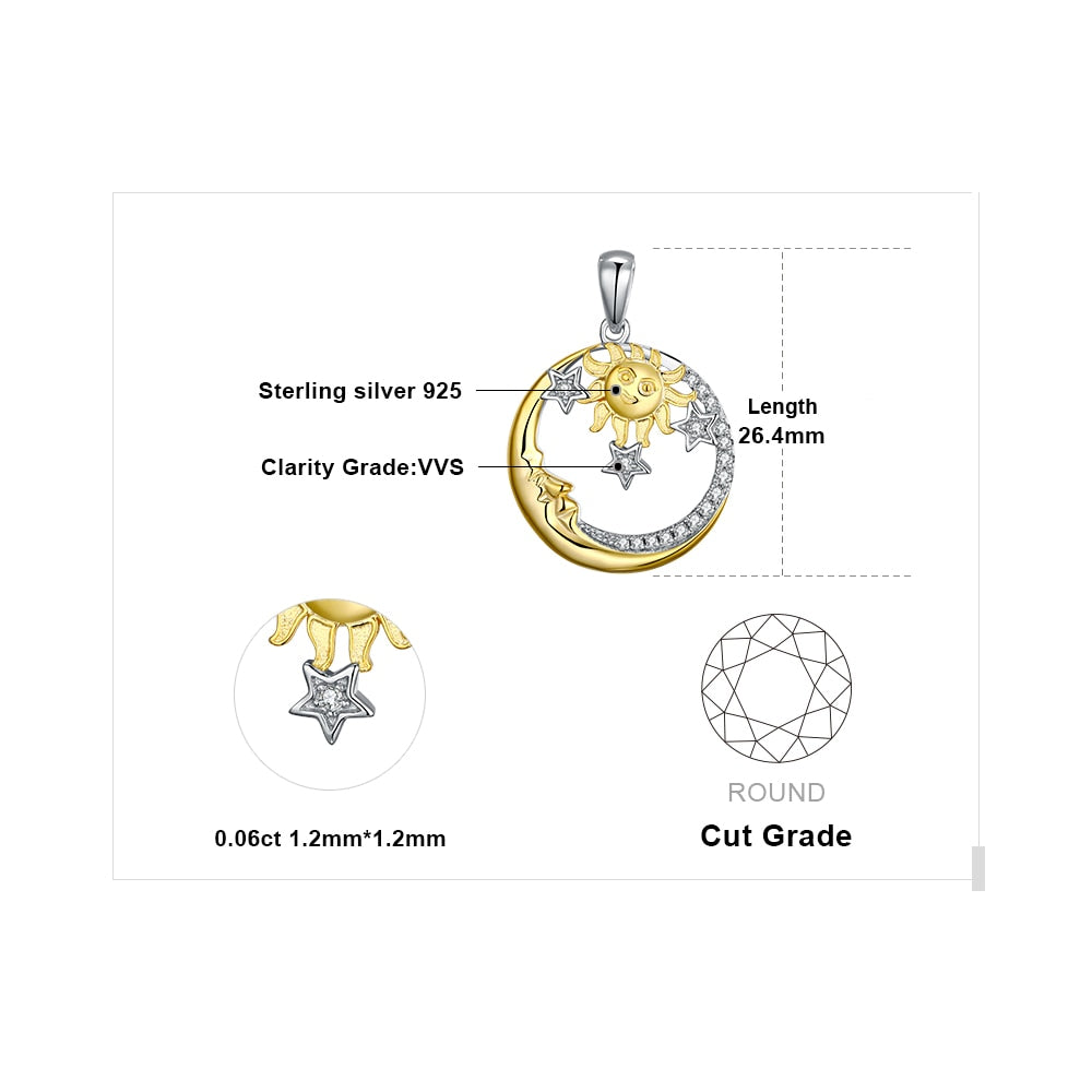 Sun and Moon Sterling Silver Pendant by HitMyNeed