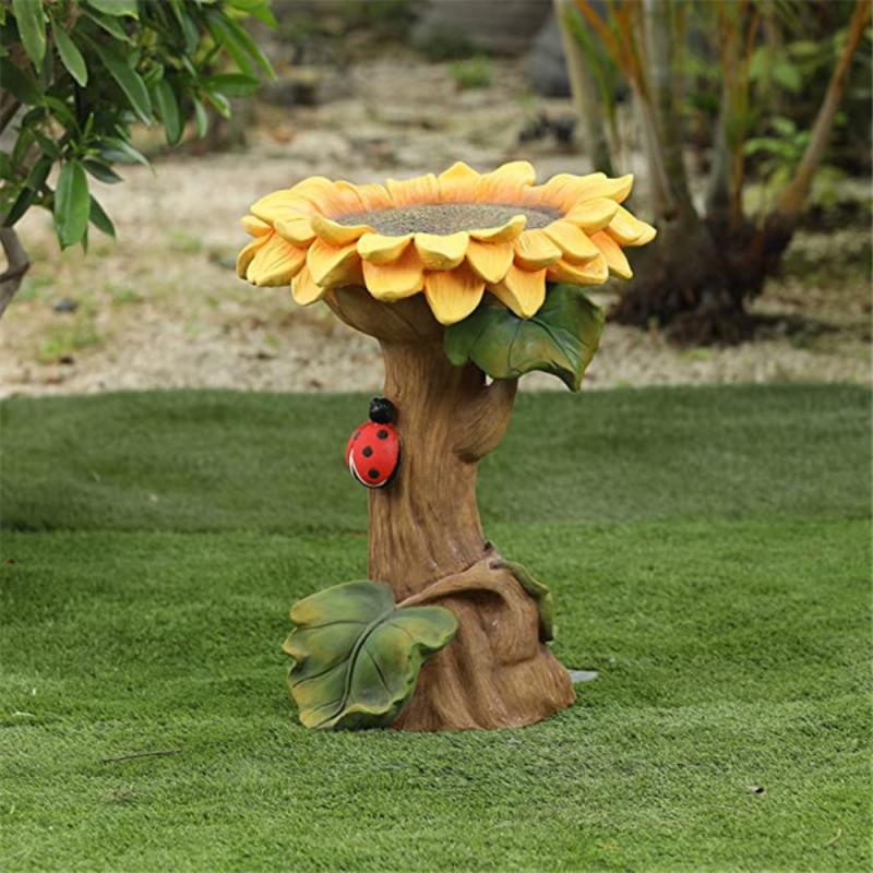 Sunflower Bird Bath and Feeder for Garden by HitMyNeed