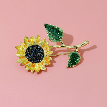 Sunflower Brooch for Women - Elegant Fashion Jewelry by HitMyNeed
